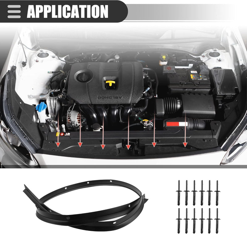 68051392AB Hood Challenger Dodge Nose Bumper Fascia Seal & Rivets for 08-22