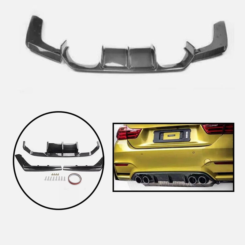 Carbon Fiber Color Rear Bumper Diffuser Lip for BMW F80 M3 F82 F83 M4 Pair
