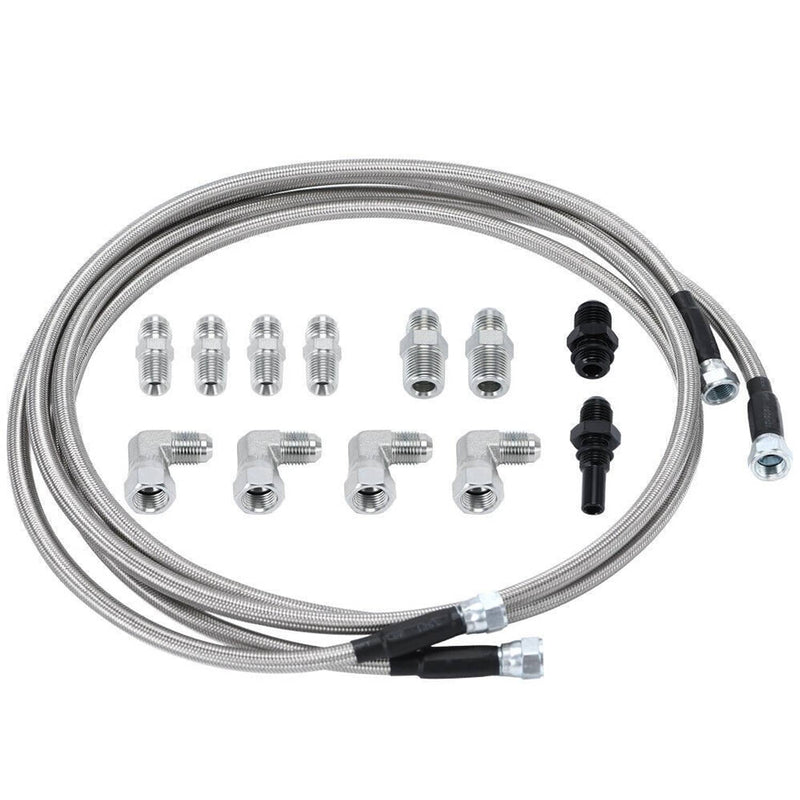 6AN 70" SS Braided Transmission Cooler Lines Kit for GM 4L60E 4L80E Flexible