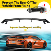 DURAFORCE Rear Trunk Lid High Wing Spoiler for Corvette C8 Z51 20-24 Painted Black ABS