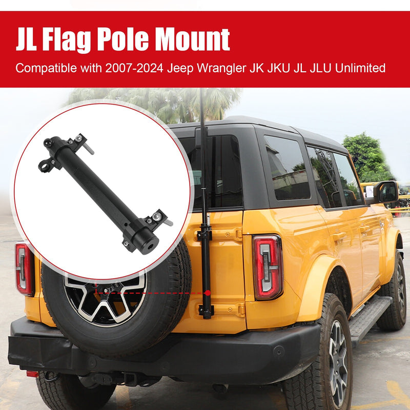 Multi-Function Antenna Mount, Tailgate Flagpole Holder for Jeep Wrangler JK JL