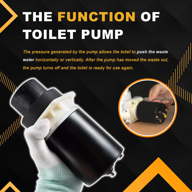 37072-0092 Motor Pump 12V Quiet Flush Designer Series Electric Toilets Replace