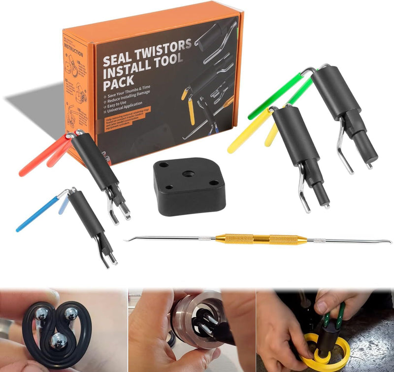 Rod Seal Install Tool Set Hydraulic U-Cup Twistor Installation Tool Pack of 6