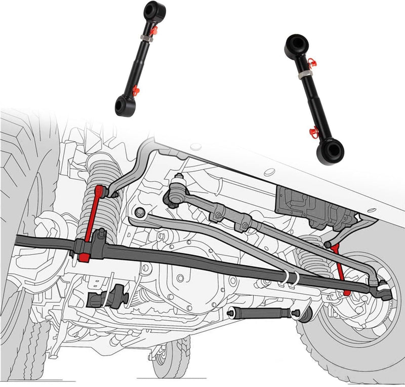 DURAFORCE Front Sway Bar Link Quick Disconnects for Jeep Wrangler TJ 1998-2006