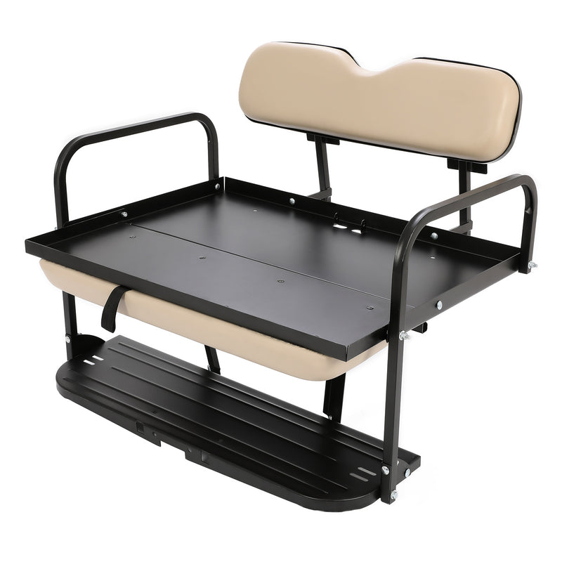 Tan Flip Folding Rear Back Seat Kit for EZGO Marathon Pre-1994 Golf Cart