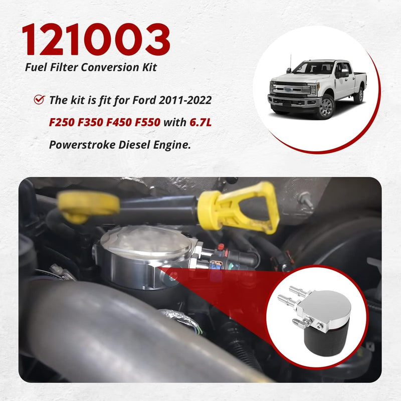 121003 Fuel Filter Conversion Kit for Ford 2011+ 6.7L Powerstroke