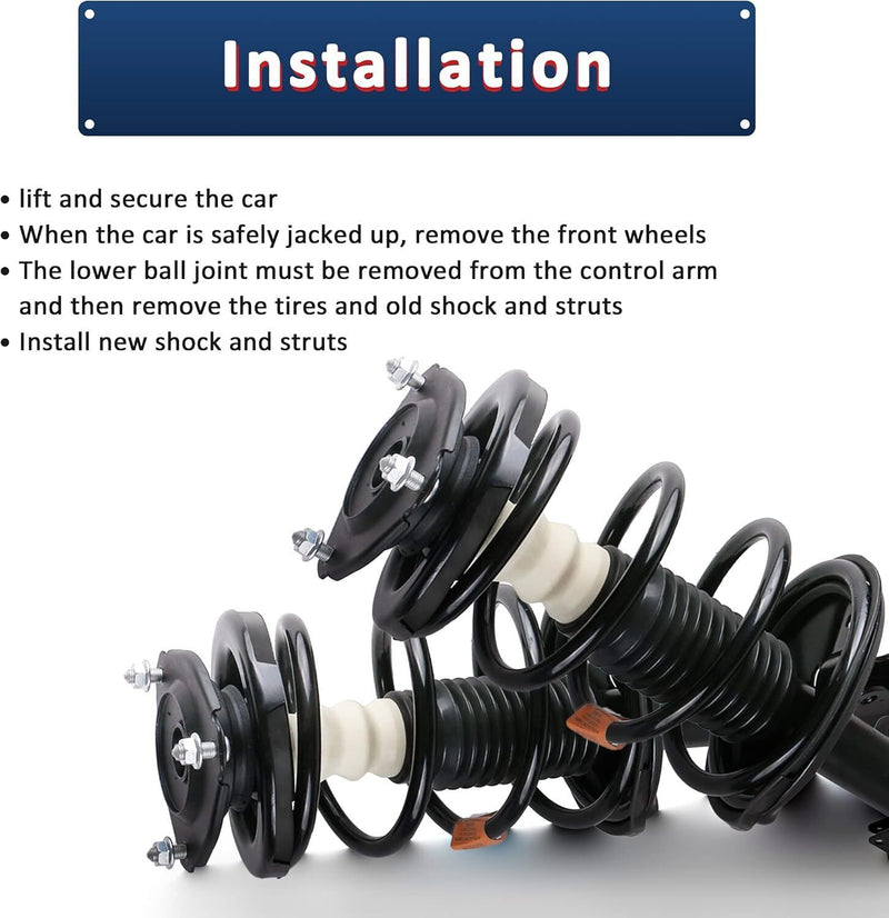 Set Front Complete Struts Shocks Coil Springs for 2010-2015 Toyota Prius 1.8L