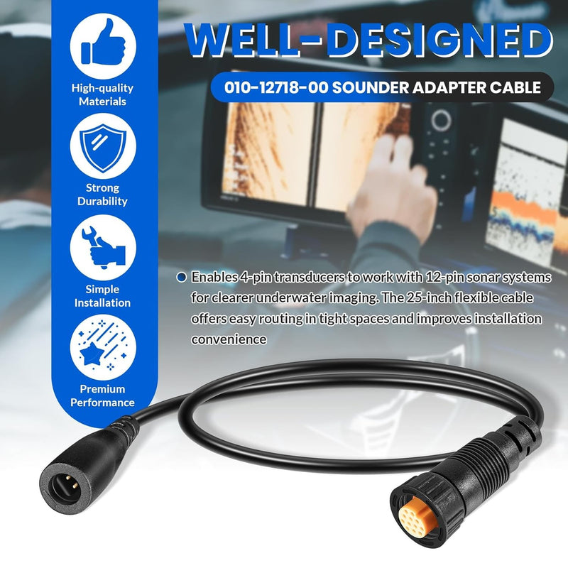 010-12718-00 Sounder Adapter Cable 4- to 12-Pin for Garmin echoMAP