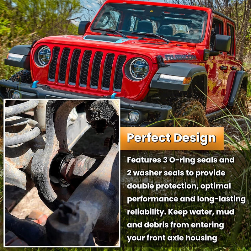 MG21103 Black Front Inner Outer Axle Tube Seal Kit for Jeep Wrangler YJ JK TJ