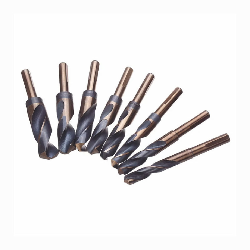 8 PCS HSS Cobalt Silver and Deming Drill Bits Set Large Size 9/16 Inch to 1 Inch