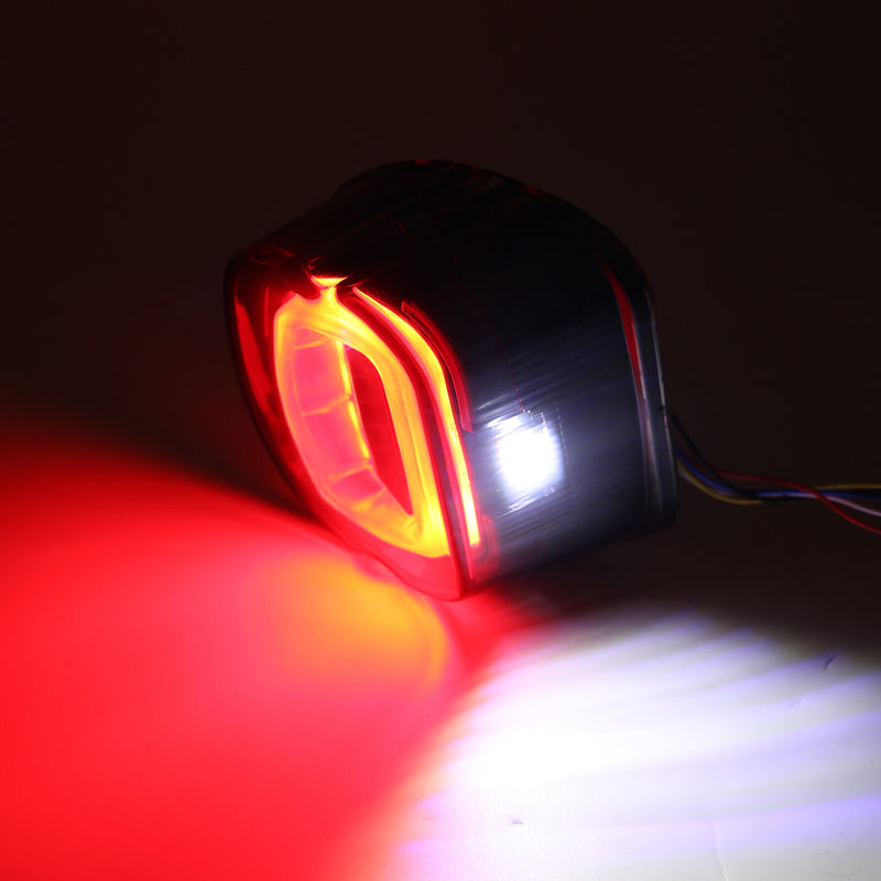 LED Brake Running Tail Light Rear Turn Signals Smoked for Harley Softail Dyna