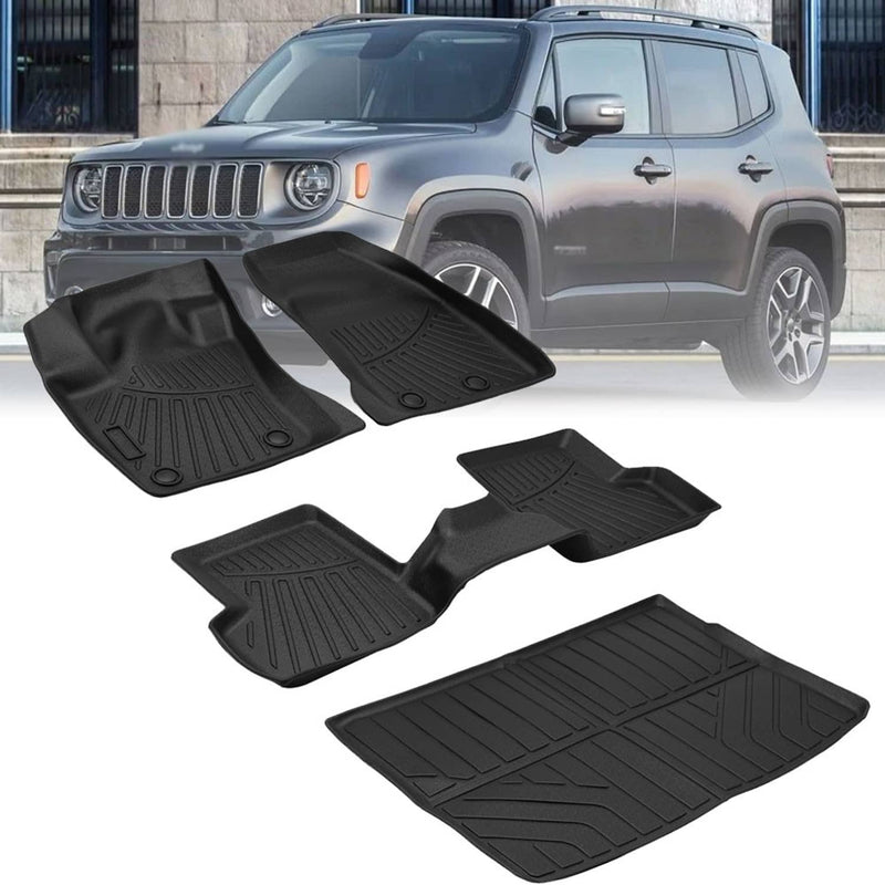 All-Weather Floor Mats & Trunk Cargo Liner for Jeep Renegade 2015-2023 5Door SUV