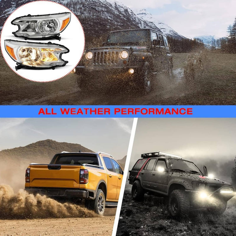 Pair Chrome Amber Corner Headlights for Honda CRV CR-V 2012-2014 Left Right