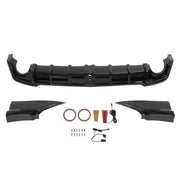 DURAFORCE Rear Bumper Diffuser Corner Spat With LED Light for Honda Civic 22-26 Black