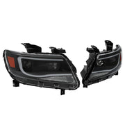 DURAFORCE Black LED DRL Dual Square Projector Headlights for Chevy Colorado 2015-2022