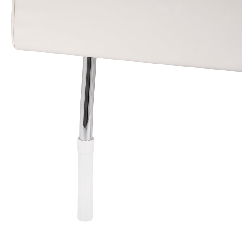 Universal Boat Seat Backrest with Folding Arms Leaning Post White Silver