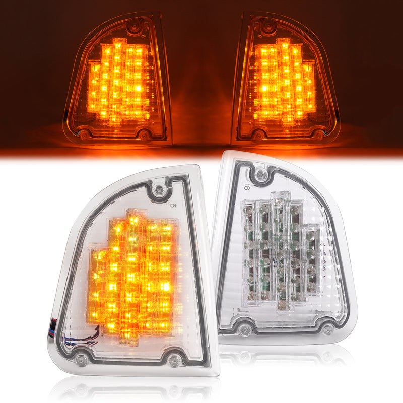 Clear LED Turn Signal Lights for Kenworth KW K300 T300 T330 T600 86-08 Pair