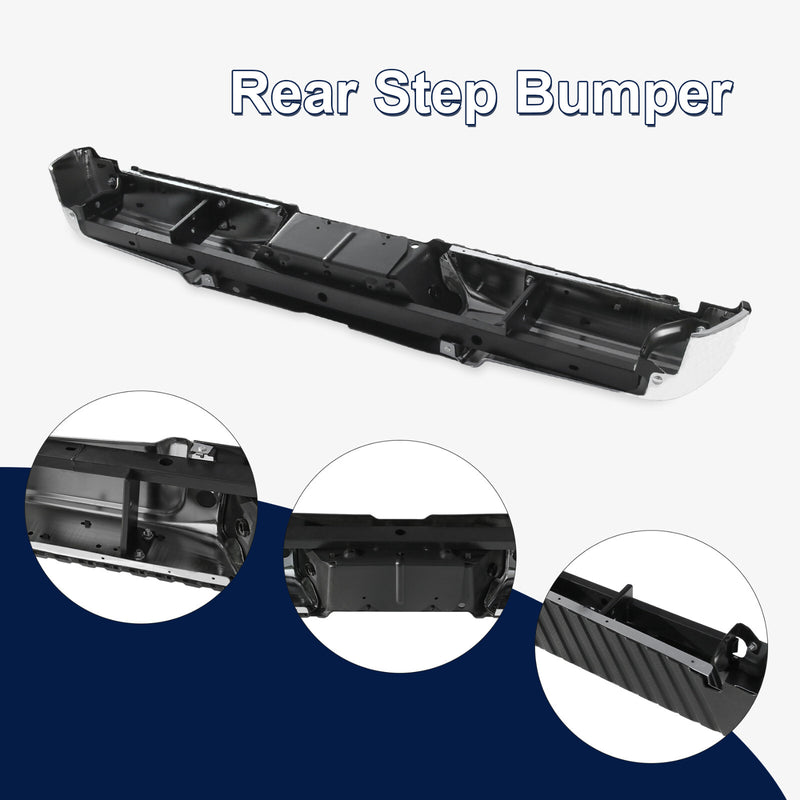 Rear Step Bumper Chrome without Sensor Holes for Ford F250 Super Duty 2008-2016