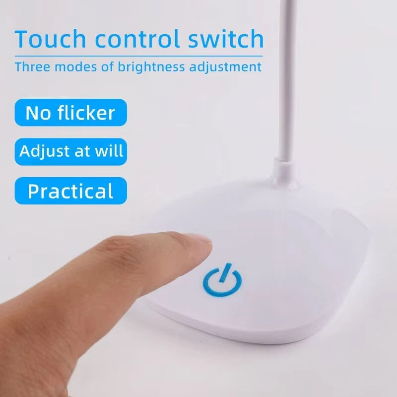 USB LED Desk Light Dimmable Bedside Reading Lamp Rechargeable Touch Control