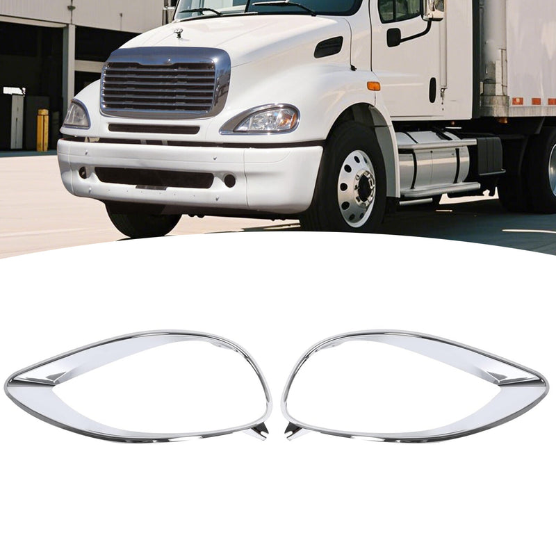 Chrome Headlight Bezel Trim Left & Right for Freightliner Columbia 2001-2017