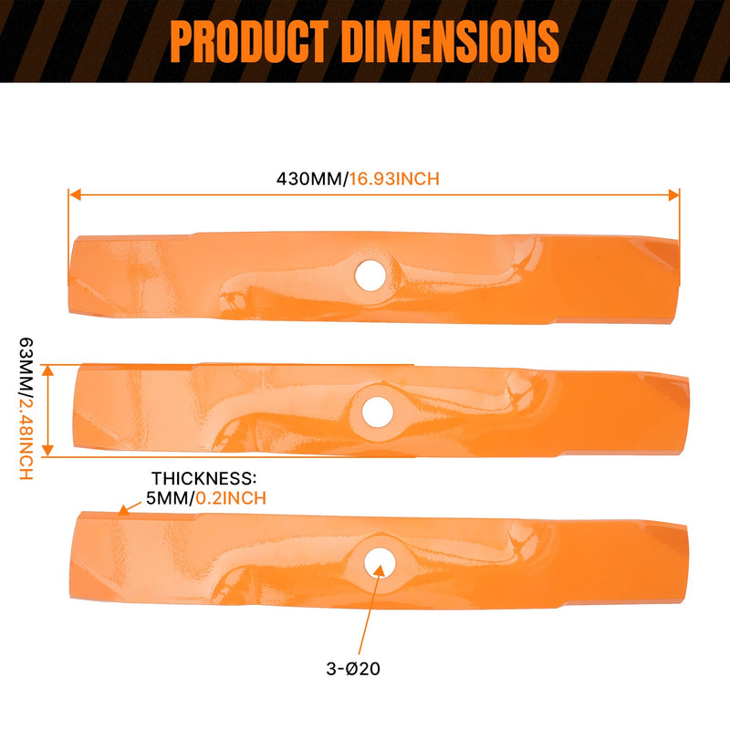 Mower Blades for John Deere 48 Inch X300 X320 X350 Z425 GX255 LT180