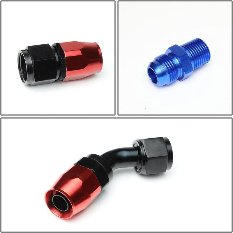 Oil Feed Line + 10AN Oil Drain Return Fitting for Turbo T3 T4 T6 GT45 T04E T66