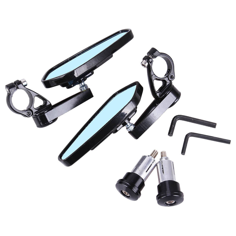 7/8" 22mm Motorcycle Handle Bar End Side Rearview Mirrors Pair