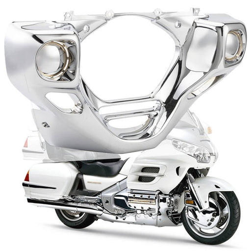 DURAFORCE Engine Front Cowl Cover for Honda Goldwing GL1800 GL-1800 2001-11 Chrome