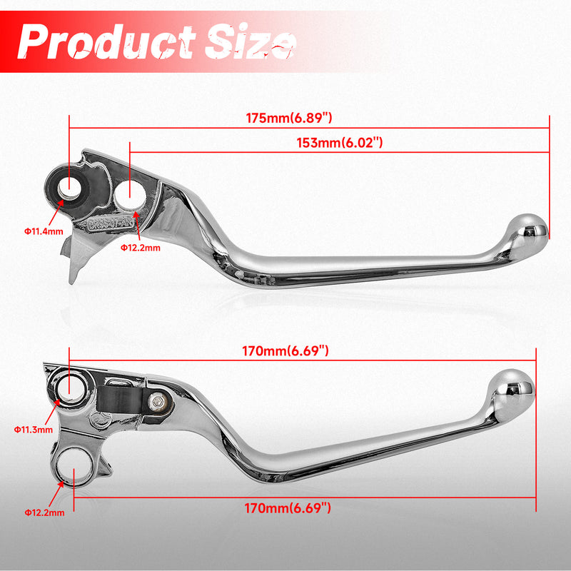 Chrome Wide Hand Levers for Harley Sportster Softail Dyna Street Glide Road King
