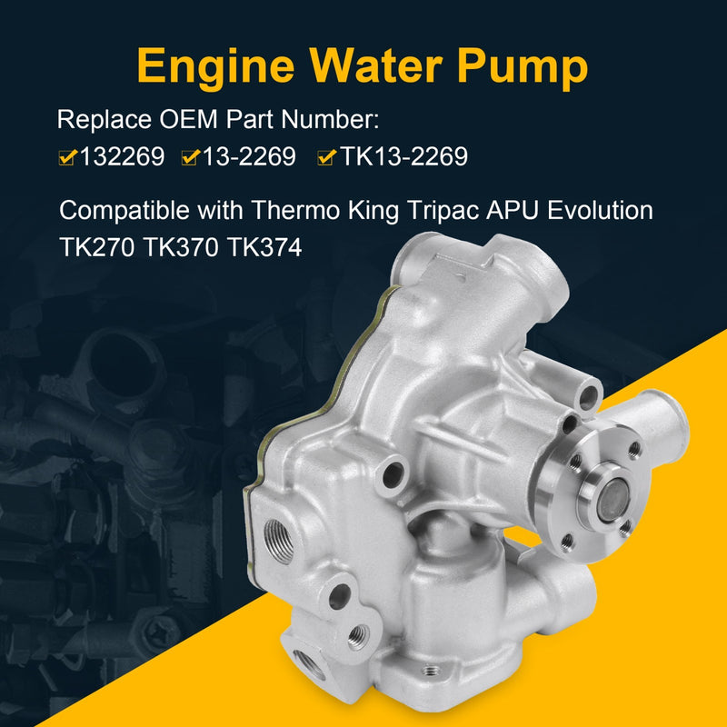 13-2269 Water Pump for Thermo King Tripac APU Evolution TK270 TK370