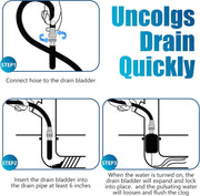 DURAFORCE Large Drain Cleaning Bladder Fits 4" To 6" Pipes Rubber Unclogger