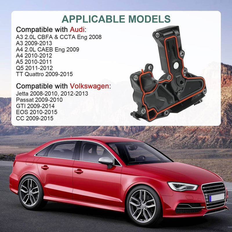 06H-103-495AH Oil Separator PCV Valve for Audi Q3 Q5 VW Tiguan 2.0L