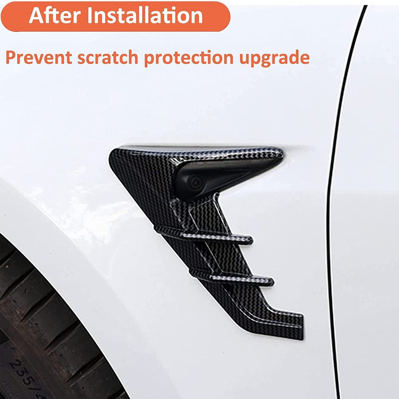 Matte Carbon Fiber Side Fender Camera Flank Cover for 2021-2023 Tesla Model 3 Y