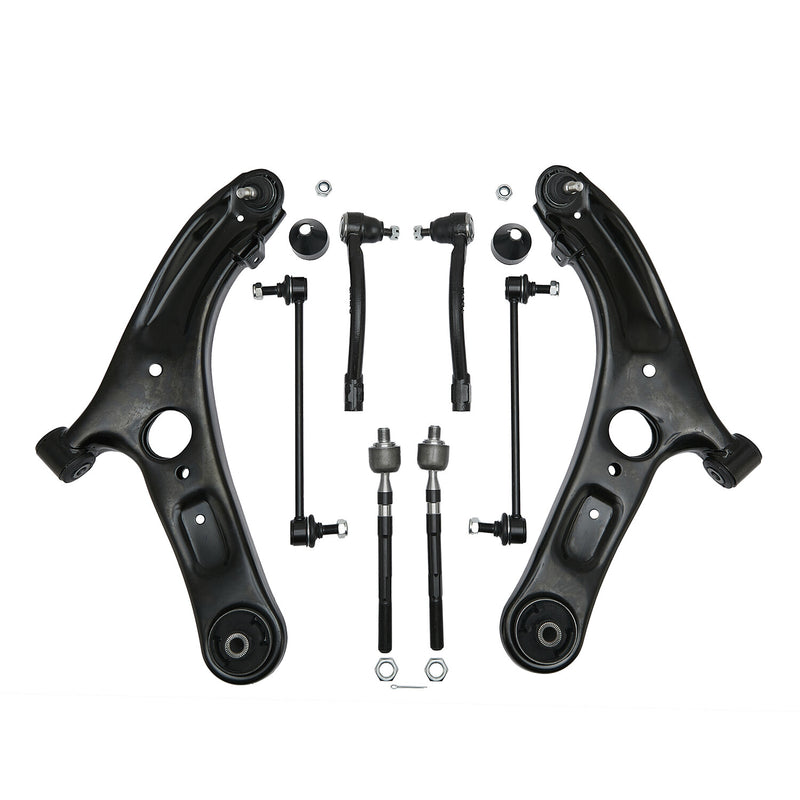 Front Lower Control Arms Ball Joints Tie Rod Kit for Hyundai Elantra Veloster