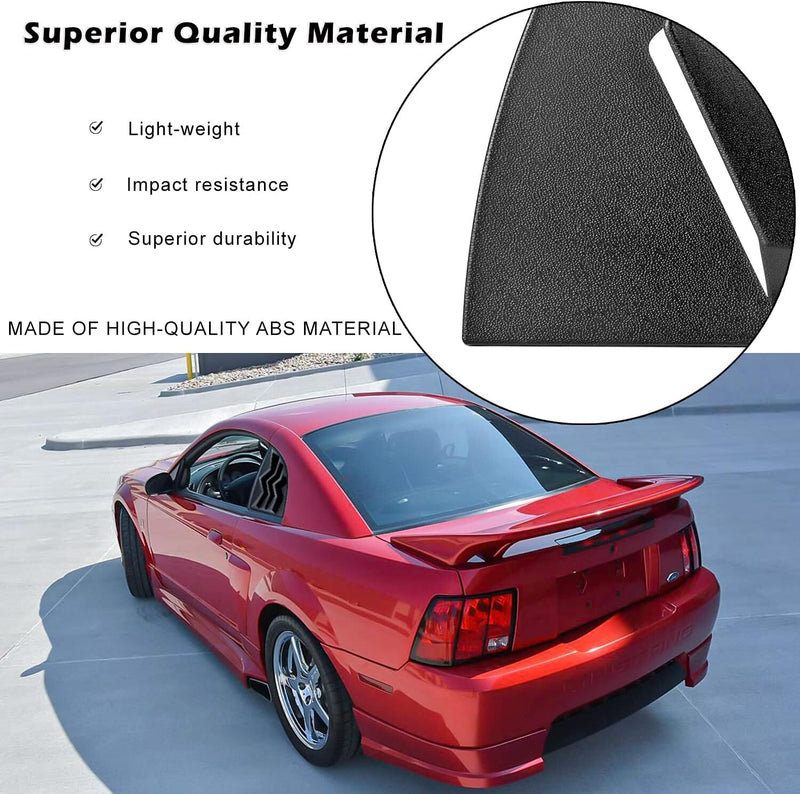 ABS Side Window Louvers Scoop Cover Vent for Ford Mustang 1999-2004 Black 2Pcs