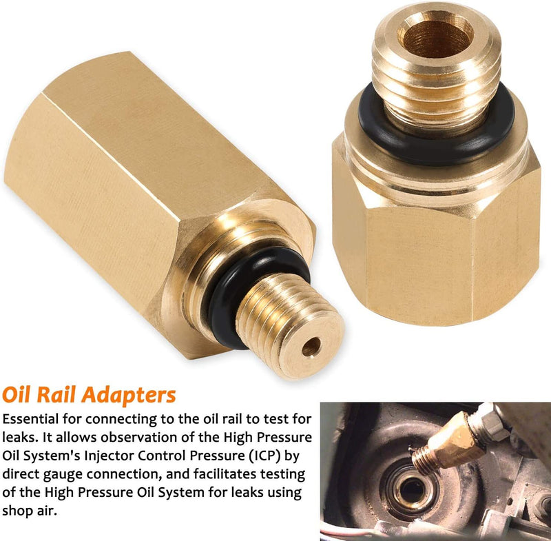 6.0 IPR Valve Socket Air Test Fitting Tool Fuel Rail Adapters for Ford 6.0L