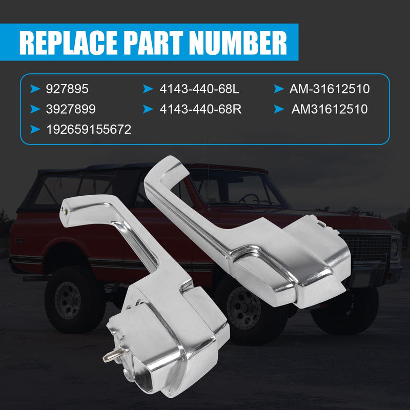 Chrome Outside Door Handles Pair for Chevy C/K 10 20 30 GMC C/K 15 25 1967-1972