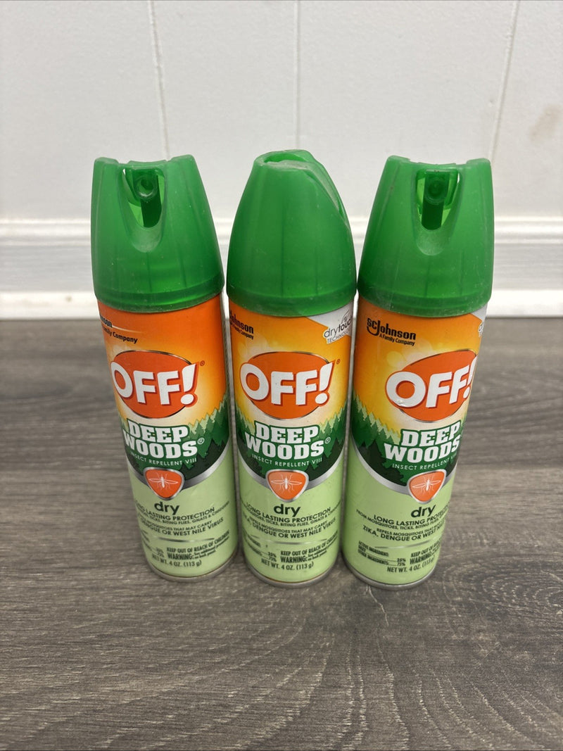 Bug Insect Mosquito Tick Gnat Repellent for Off Dry Deep Woods 4 oz Can 3 Pack