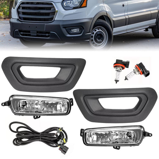 DURAFORCE Fog Lights Bezels Covers Bulbs Wiring for Ford Transit 2020-2025 Left Right