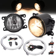 DURAFORCE Clear Fog Lights With Ring Wiring Switch for Honda Pilot EX 2012-2015