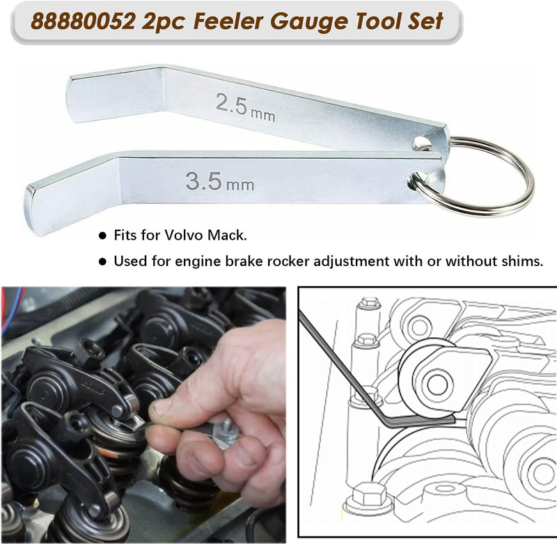 Feeler Gauge Jake Brake Tool Set 88880053 88880052 85111377 for Volvo Mack 14PCS