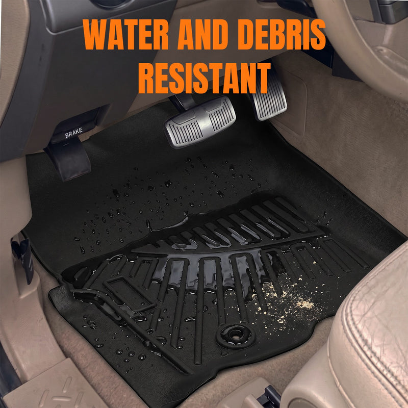 For Ford F-150 F150 Super Crew Cab 2004-2008 TPE Floor Mats Liners Black Set