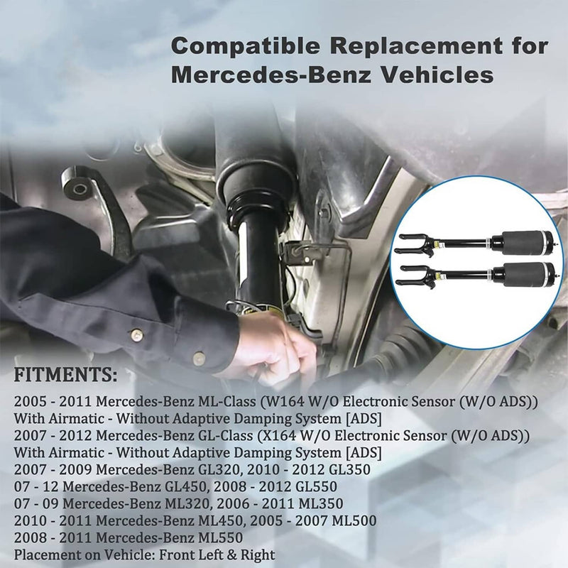 Front Air Suspension Strut for Mercedes-Benz X164 GL450 GL550 W164 ML320 2Pcs