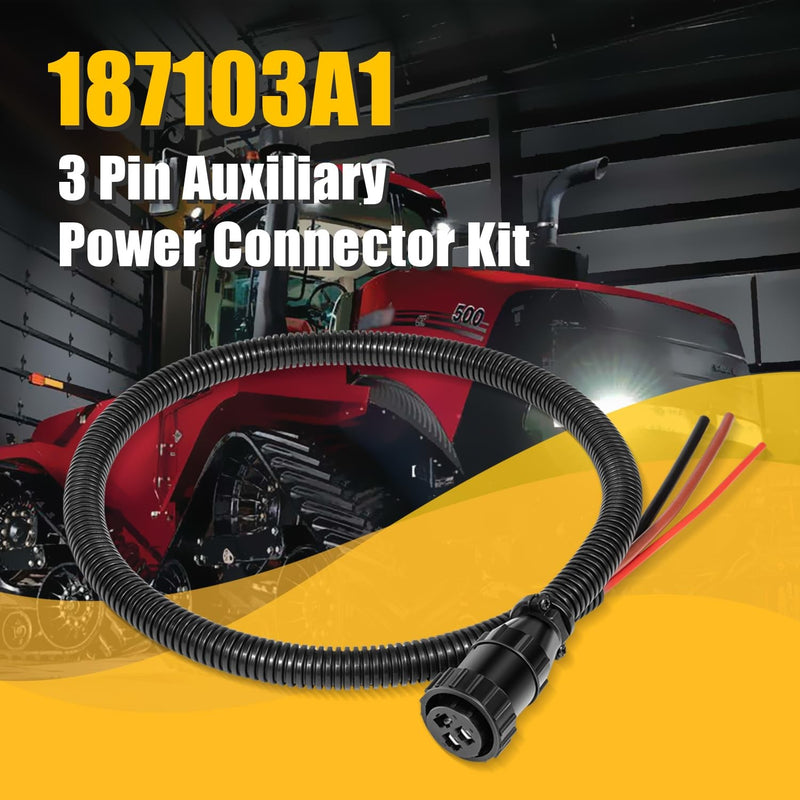 187103A1 3 Pin Auxiliary Power Connector Kit Replace 86511459 RE37651 2Pcs
