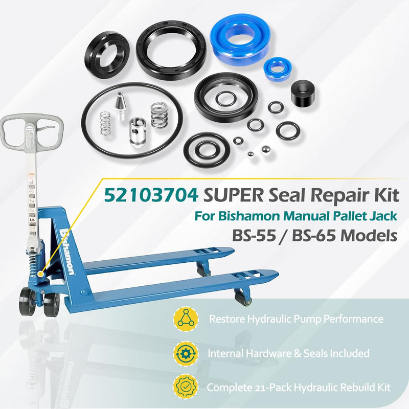 BI 52103704-SUPER Seal Repair Kit for Bishamon BS-55 BS-65 Manual Pallet Jack