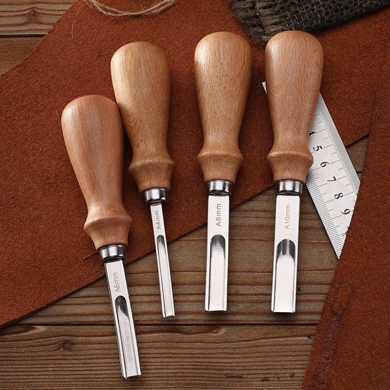 4 PCs Leather Edge Bevelers French Beveler Wide Mouth Skiving Knife Craft Tool