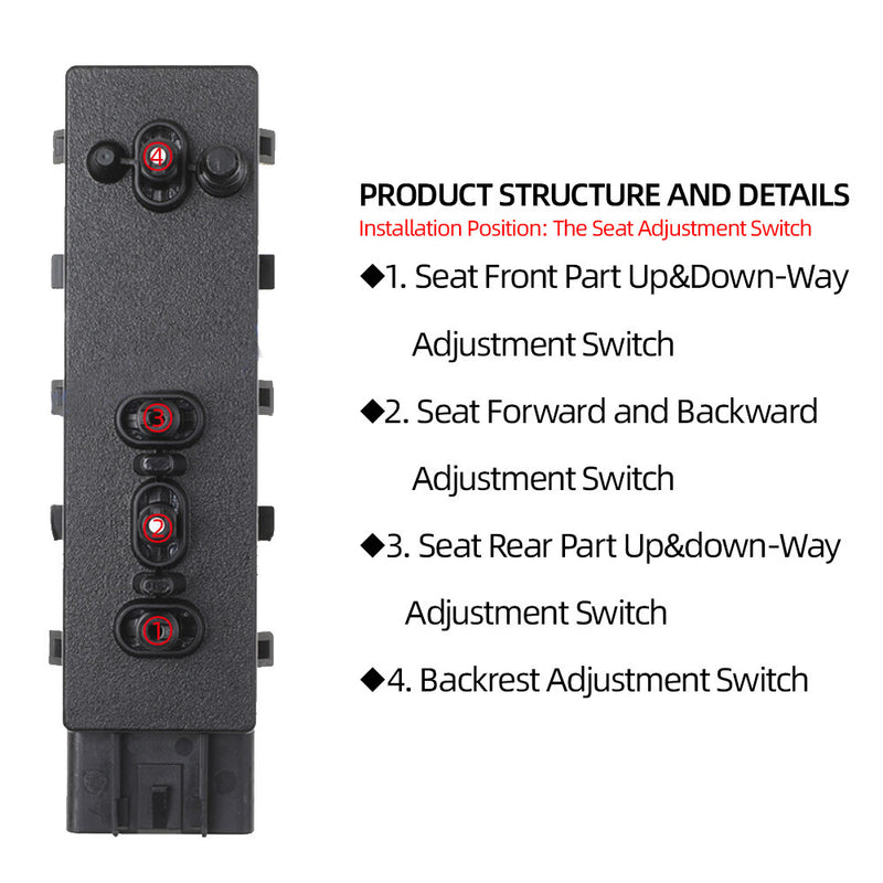 Driver Side Power Seat Control Switch 25974714 for 2010-2015 Chevrolet Camaro