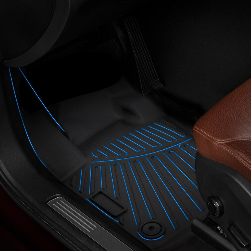 Floor Mats Front Rear for Jeep Compass 2017-2025 Waterproof TPE Rubber Black