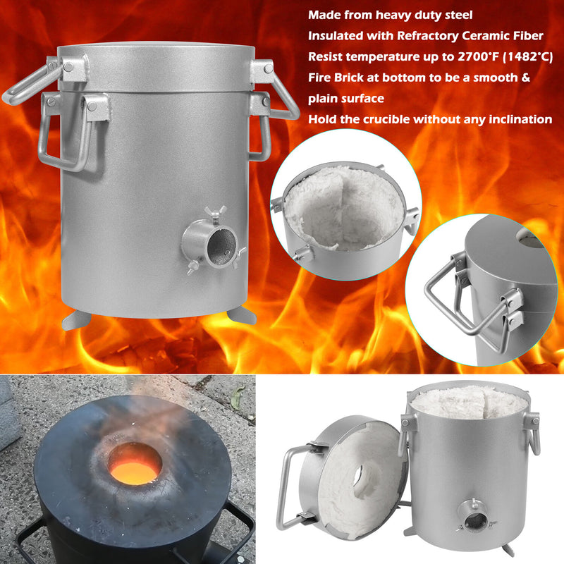 28LB/12.8KG Propane Furnace Kit Smelting Gold Silver Copper Scrap Metal Casting