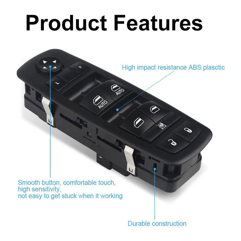 56046823AE Black Front Driver Side Window Switch for 2016-2018 Ram 1500 2500